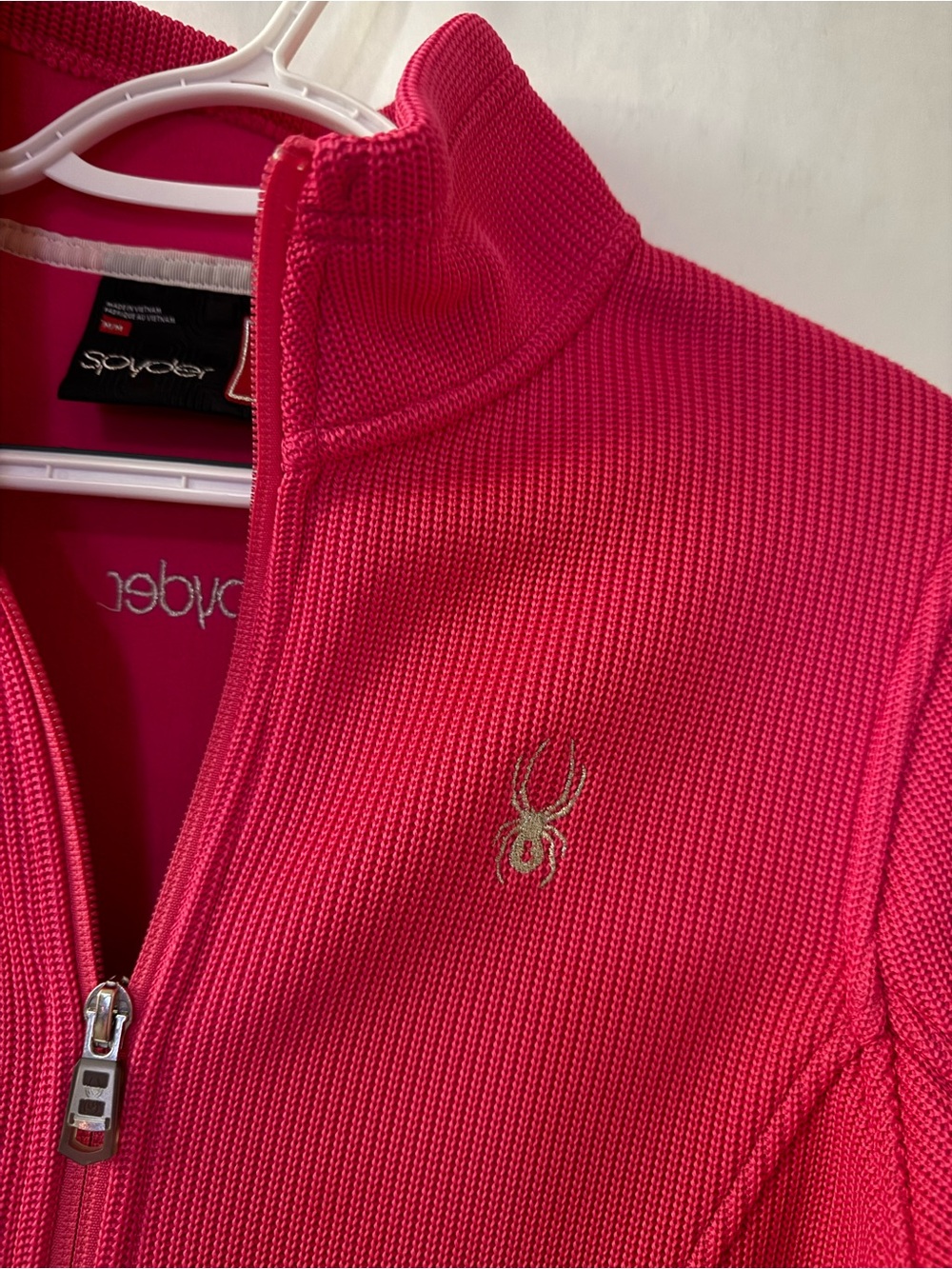SPYDER Women's Core Fleece Lined Full Zip Sweater Jacket In Hot Pink Size M - Picture 7 of 10